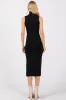 Black Knit Turtleneck Sleeveless Side Slit Midi Dress sold by Pinkblush