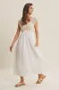 Ivory Crochet Sweater Floral Embroidery Midi Dress sold by Pinkblush