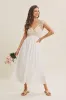Ivory Crochet Sweater Floral Embroidery Midi Dress sold by Pinkblush