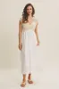Ivory Crochet Sweater Floral Embroidery Midi Dress sold by Pinkblush