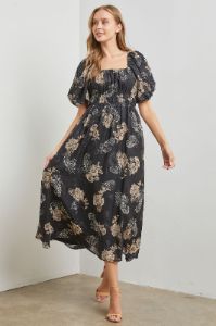 Black Printed Maxi Dress sold by Pinkblush