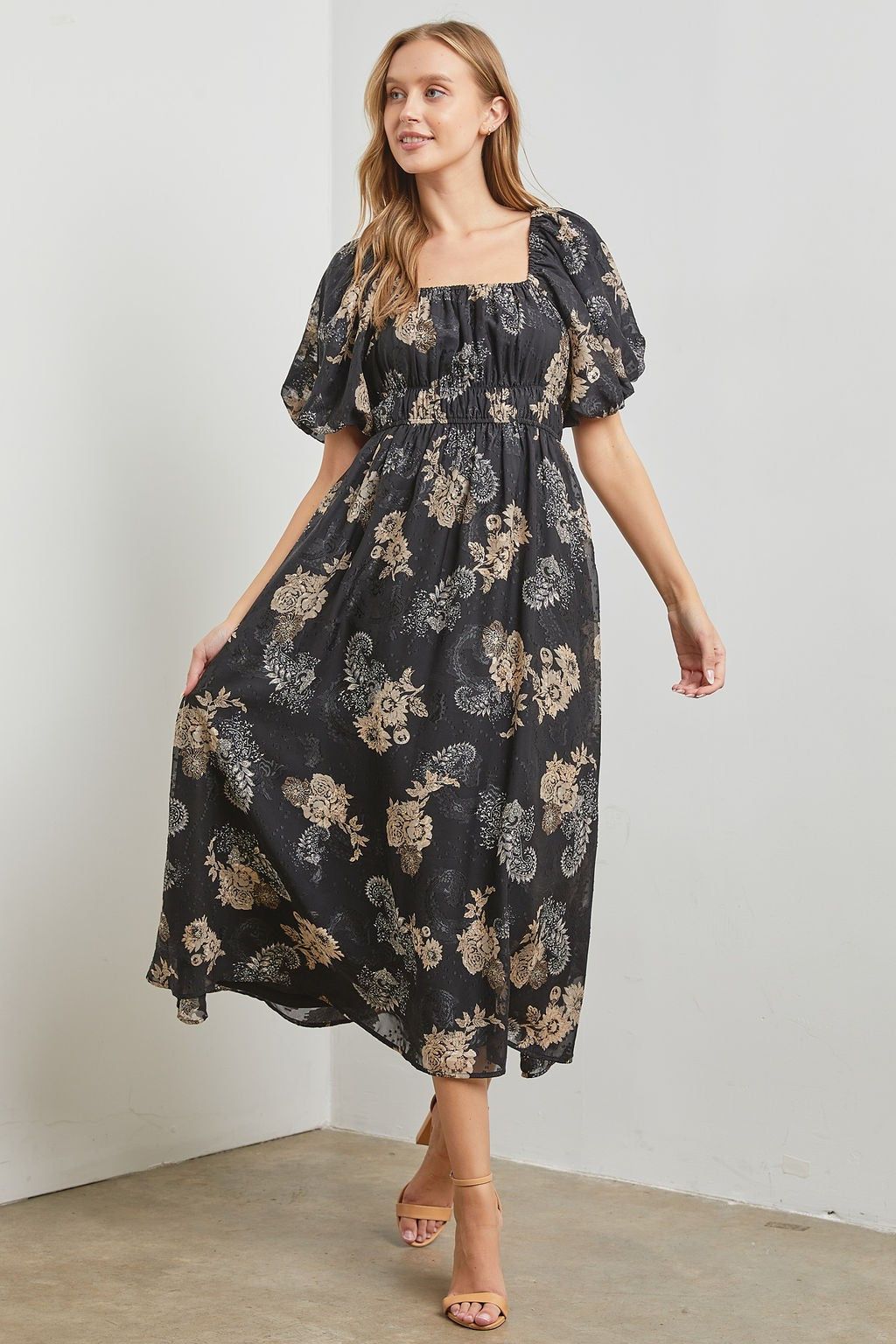 Black Printed Maxi Dress sold by Pinkblush product image thumbnail 2