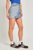 Denim Reversed Block Mini Skirt sold by Pinkblush