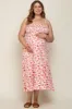 Ivory Square Neck Smocked Plus Maternity Midi Dress sold by Pinkblush