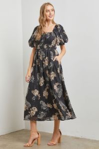 Black Printed Maxi Dress sold by Pinkblush