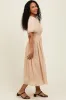 Beige Floral Embroidered Midi Dress sold by Pinkblush