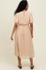 Beige Floral Embroidered Midi Dress sold by Pinkblush