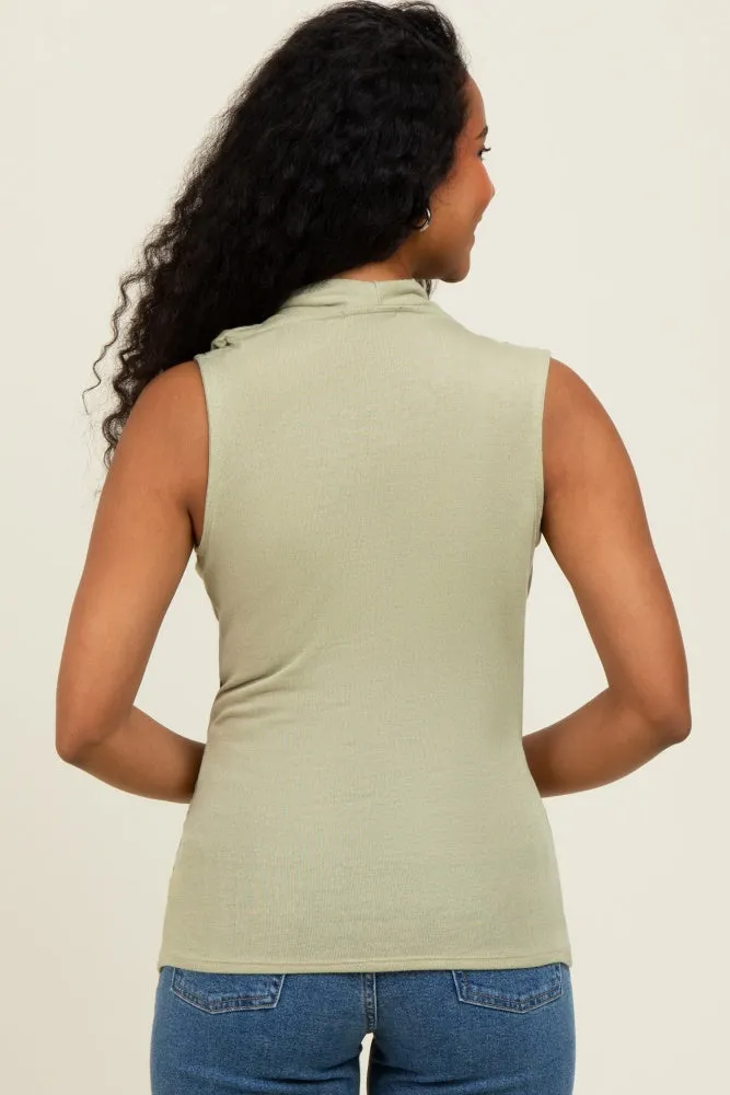 Sage Draped Crossover Sleeveless Top sold by Pinkblush product image thumbnail 4