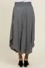 Charcoal Smocked Waist Rounded Hem Midi Skirt sold by Pinkblush