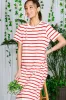 Red Striped Side Slit Maxi Dress sold by Pinkblush