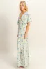 Blue Floral V-Neck Flowy Tiered Maxi Dress sold by Pinkblush