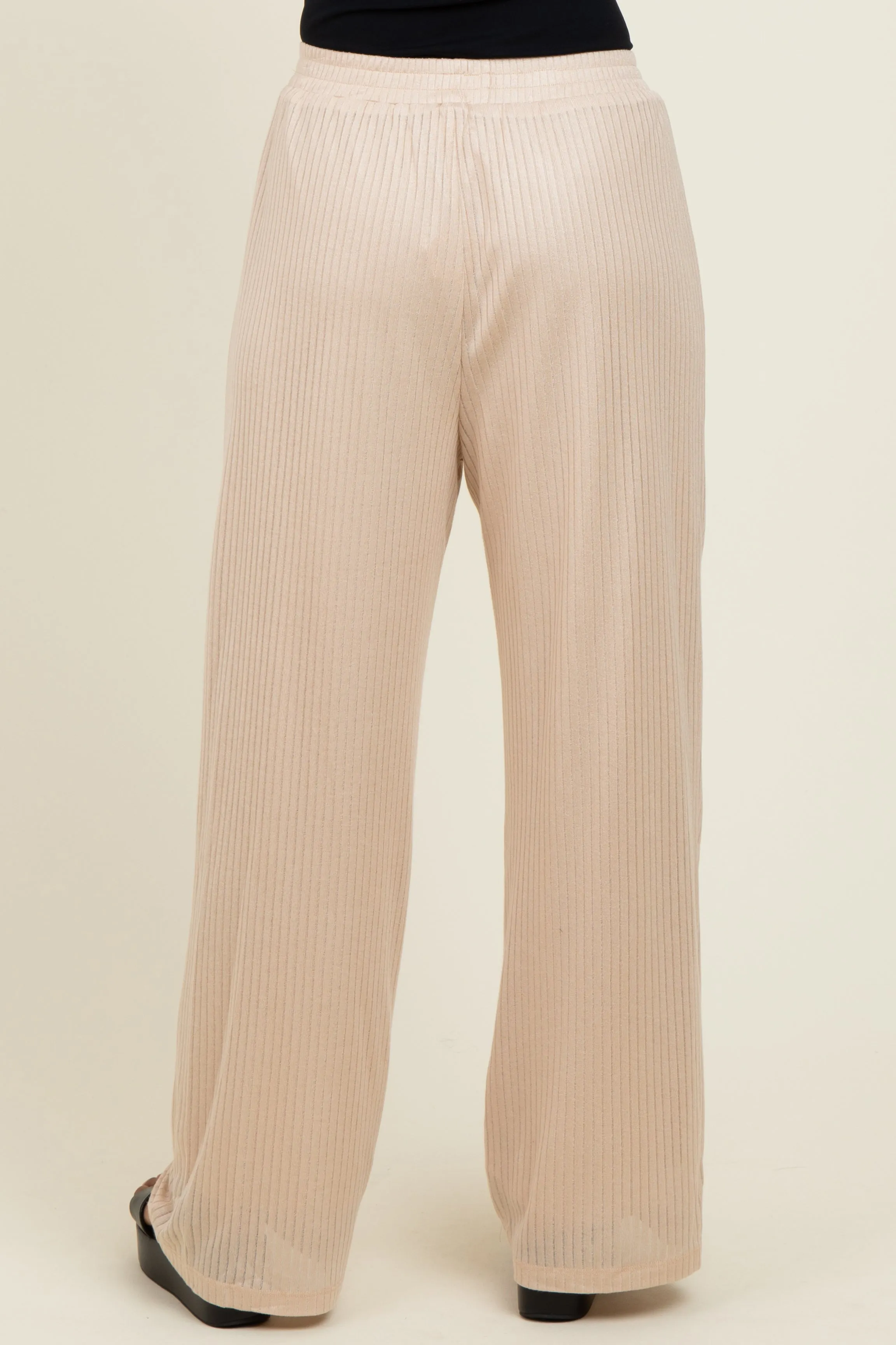 Beige Ribbed Side Pocket Lounge Pants sold by Pinkblush product image thumbnail 5