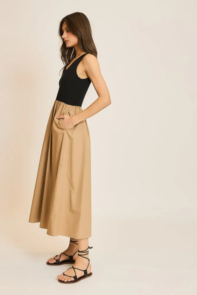 Black Knit Contrast Top Sleeveless Midi Dress sold by Pinkblush product image thumbnail 3