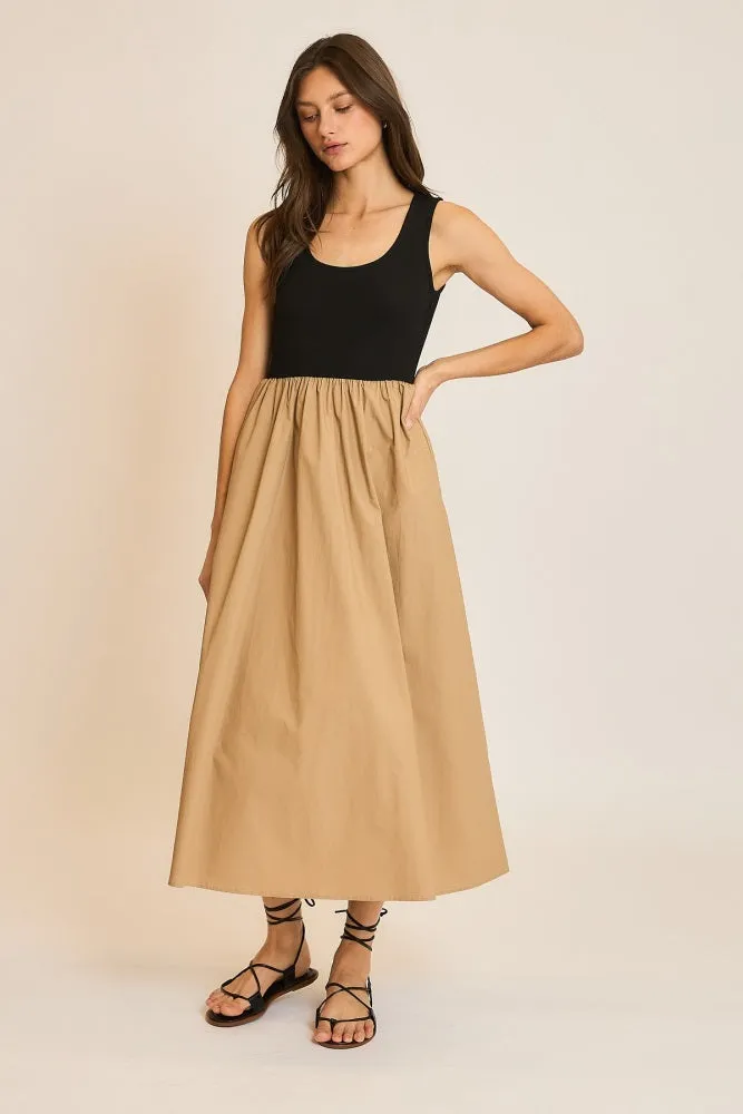 Black Knit Contrast Top Sleeveless Midi Dress sold by Pinkblush product image thumbnail 2
