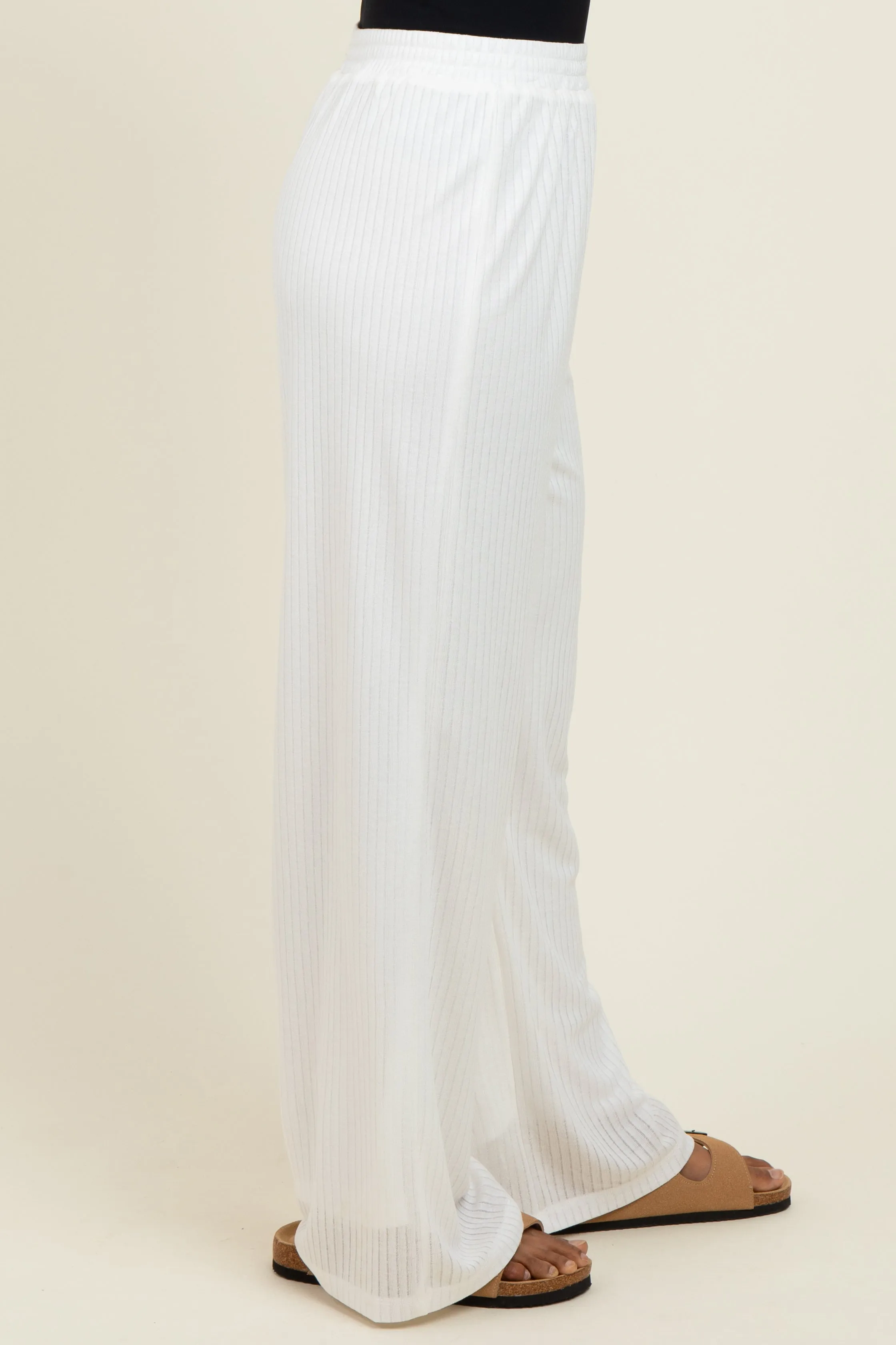 Ivory Ribbed Side Pocket Lounge Pants sold by Pinkblush product image thumbnail 4
