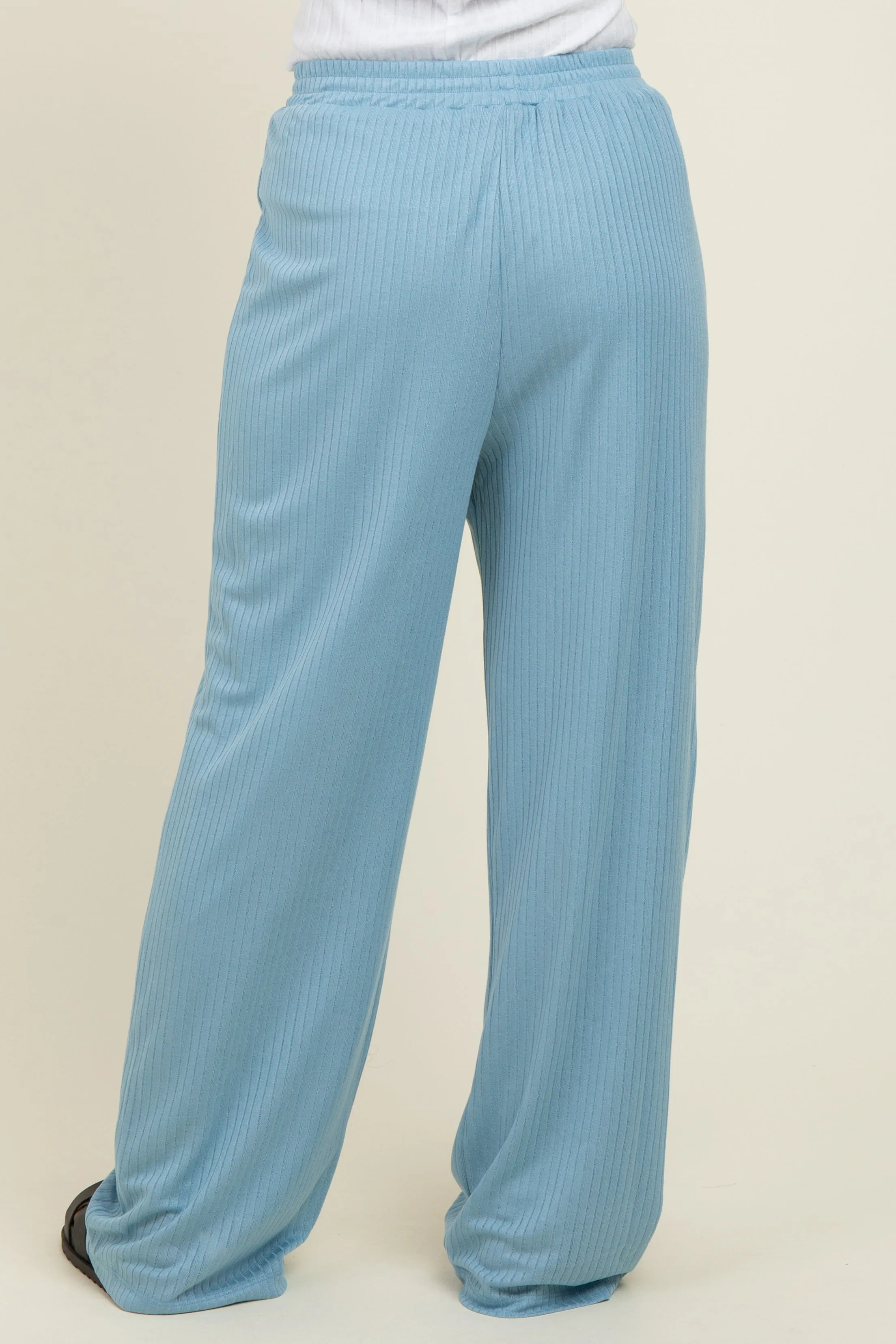 Light Blue Ribbed Side Pocket Lounge Pants sold by Pinkblush product image thumbnail 5
