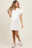 Ivory Textured Short Sleeve Button Down Maternity Shirt Dress sold by Pinkblush