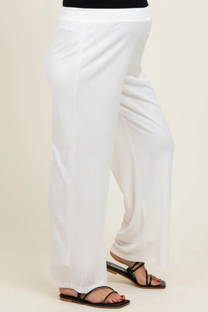 Ivory Ribbed Side Pocket Maternity Lounge Pants sold by Pinkblush product image thumbnail 4