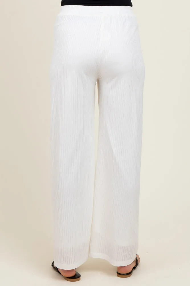 Ivory Ribbed Side Pocket Maternity Lounge Pants sold by Pinkblush product image thumbnail 5