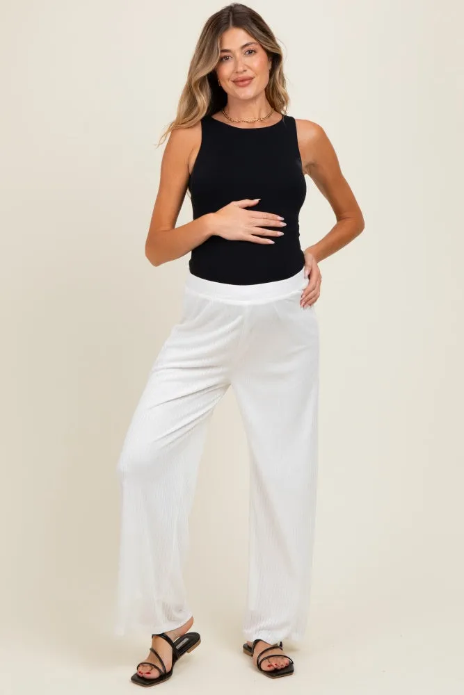 Ivory Ribbed Side Pocket Maternity Lounge Pants sold by Pinkblush product image thumbnail 2