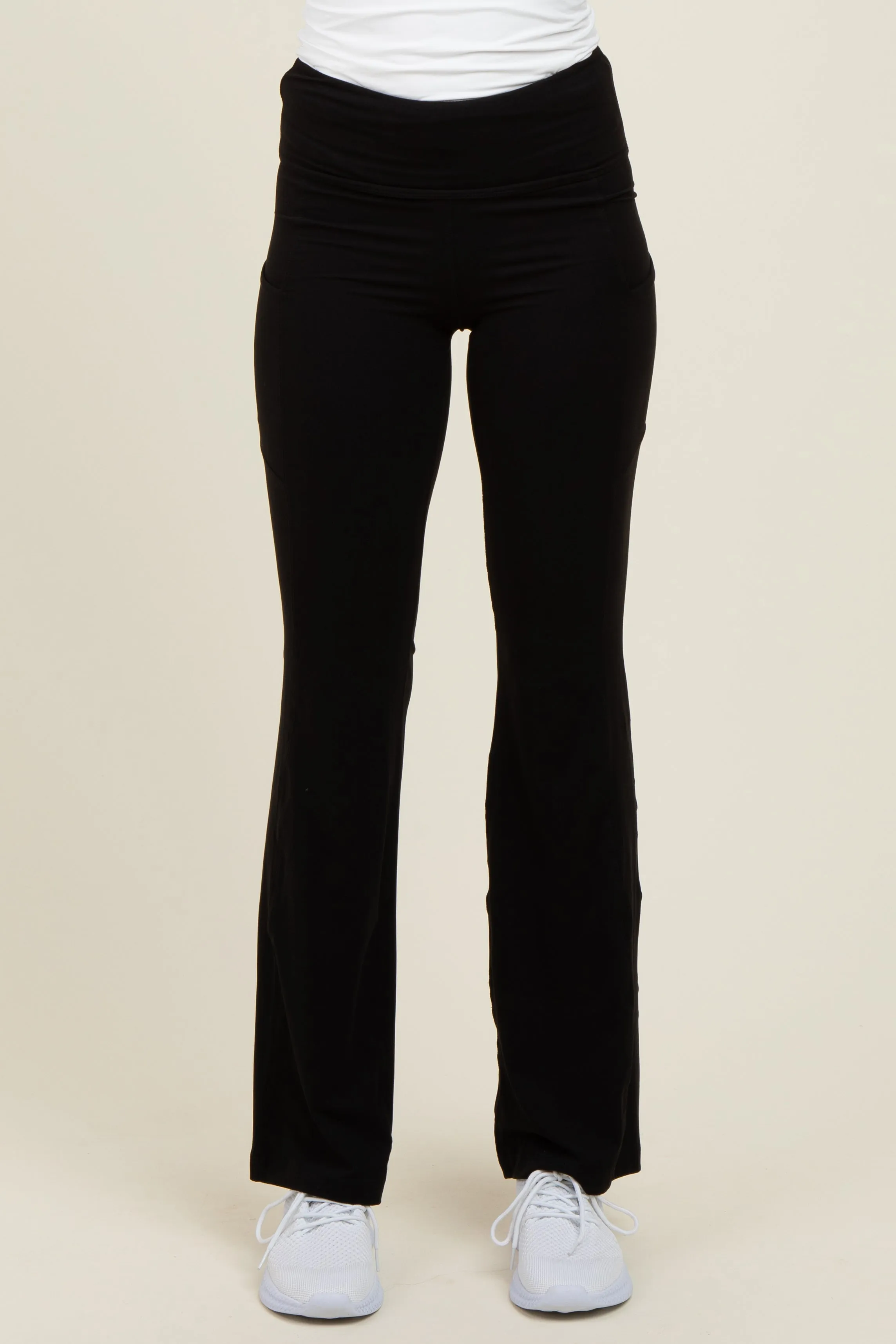 Black Active Pocket Flared Leggings sold by Pinkblush product image thumbnail 2