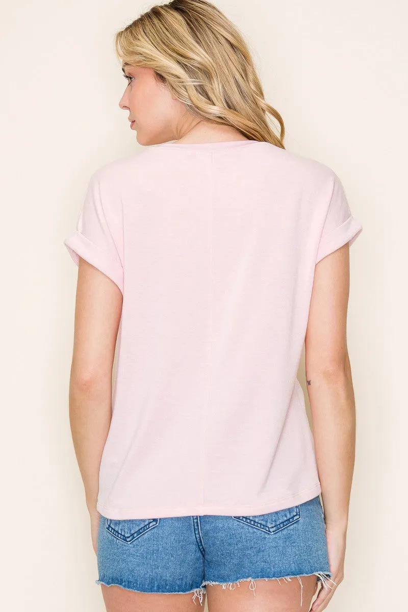 Light Pink Terry Short Sleeve Top sold by Pinkblush product image thumbnail 3
