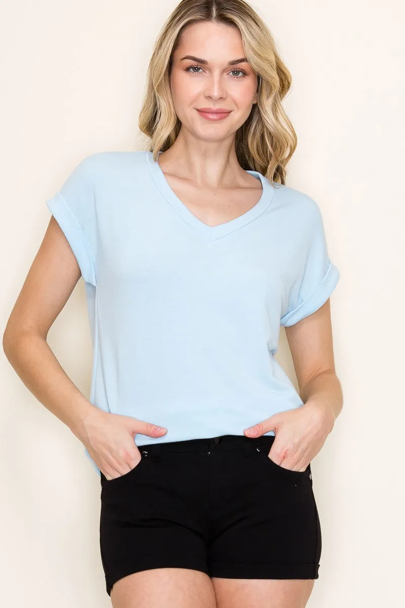 Light Blue Terry Short Sleeve Top sold by Pinkblush product image thumbnail 2