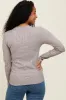 Mocha Ribbed Long Sleeve Top sold by Pinkblush