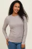 Mocha Ribbed Long Sleeve Top sold by Pinkblush