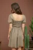 Olive Smocked Puff Sleeve Mini Dress sold by Pinkblush