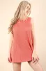 Coral Knit Sleeveless Sweater Shorts Set sold by Pinkblush