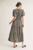 Brown Animal Print Tiered Midi Dress sold by Pinkblush