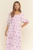 Lavender Floral Smocked Puff Sleeve Maxi Dress sold by Pinkblush