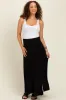 Black Foldover Waist Side Slit Maternity Maxi Skirt sold by Pinkblush