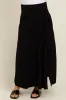 Black Foldover Waist Side Slit Maternity Maxi Skirt sold by Pinkblush