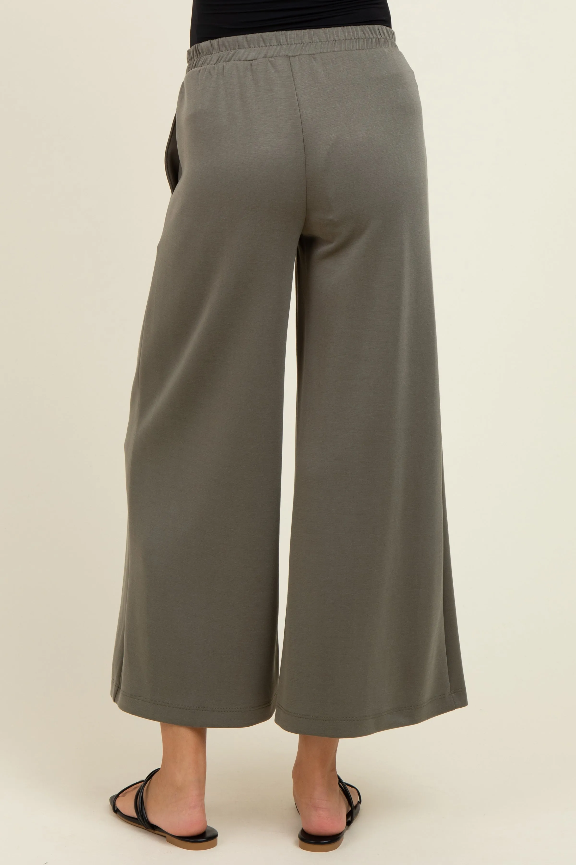 Olive Drawstring Wide Leg Maternity Pants sold by Pinkblush product image thumbnail 5