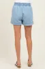 Light Blue Chambray Smocked Drawstring Waist Maternity Shorts sold by Pinkblush