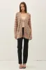 Mocha Fine Knit Striped Open Cardigan sold by Pinkblush