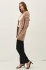 Mocha Fine Knit Striped Open Cardigan sold by Pinkblush