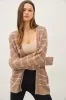 Mocha Fine Knit Striped Open Cardigan sold by Pinkblush