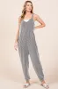 Charcoal Ribbed Sleeveless Jumpsuit sold by Pinkblush