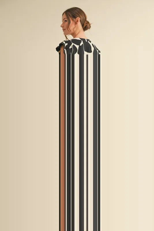 Black Print Tiered Layer Midi Dress sold by Pinkblush product image thumbnail 2