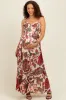 Cream Floral Back Cutout Tie Back Maternity Maxi Dress sold by Pinkblush