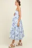 Blue Spaghetti Strap Printed A-Line Maternity Midi Dress sold by Pinkblush