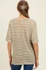 Olive Striped Oversized V-Neck Front Pocket Maternity T-Shirt sold by Pinkblush