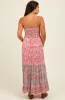 Pink Floral Twist Front Cut Out Tiered Maternity Maxi Dress sold by Pinkblush