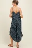 Charcoal Leaf Print Tulip Hem Maternity Jumpsuit sold by Pinkblush