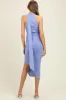Periwinkle Mesh Draped Scarf Ruched Maternity Midi Dress sold by Pinkblush