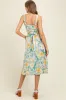 Green Floral Button Front Sash Tie Maternity Midi Dress sold by Pinkblush