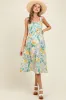 Green Floral Button Front Sash Tie Maternity Midi Dress sold by Pinkblush